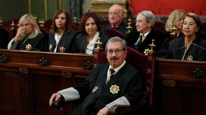 El presidente del Consejo General del Poder Judicial (CGPJ), Rafael Mozo, en un acto institucional el 29 de octubre.