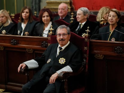 El presidente suplente  del Consejo General del Poder Judicial (CGPJ), Rafael Mozo, durante un acto en el Tribunal Supremo.