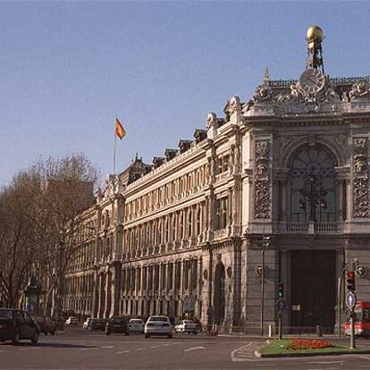 Fachada del edificio del Banco de España en Madrid.