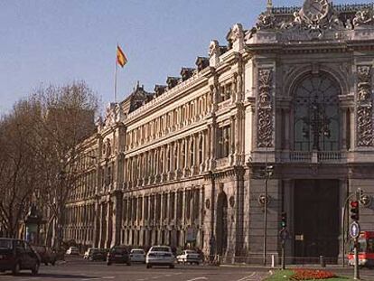 Fachada del edificio del Banco de España en Madrid.