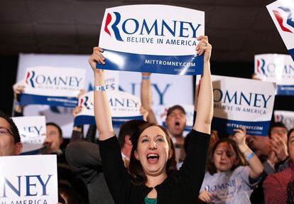 Los primeros resultados favorecen al favorito: victoria para Romney en Virginia, Massachusetts y Vermont.