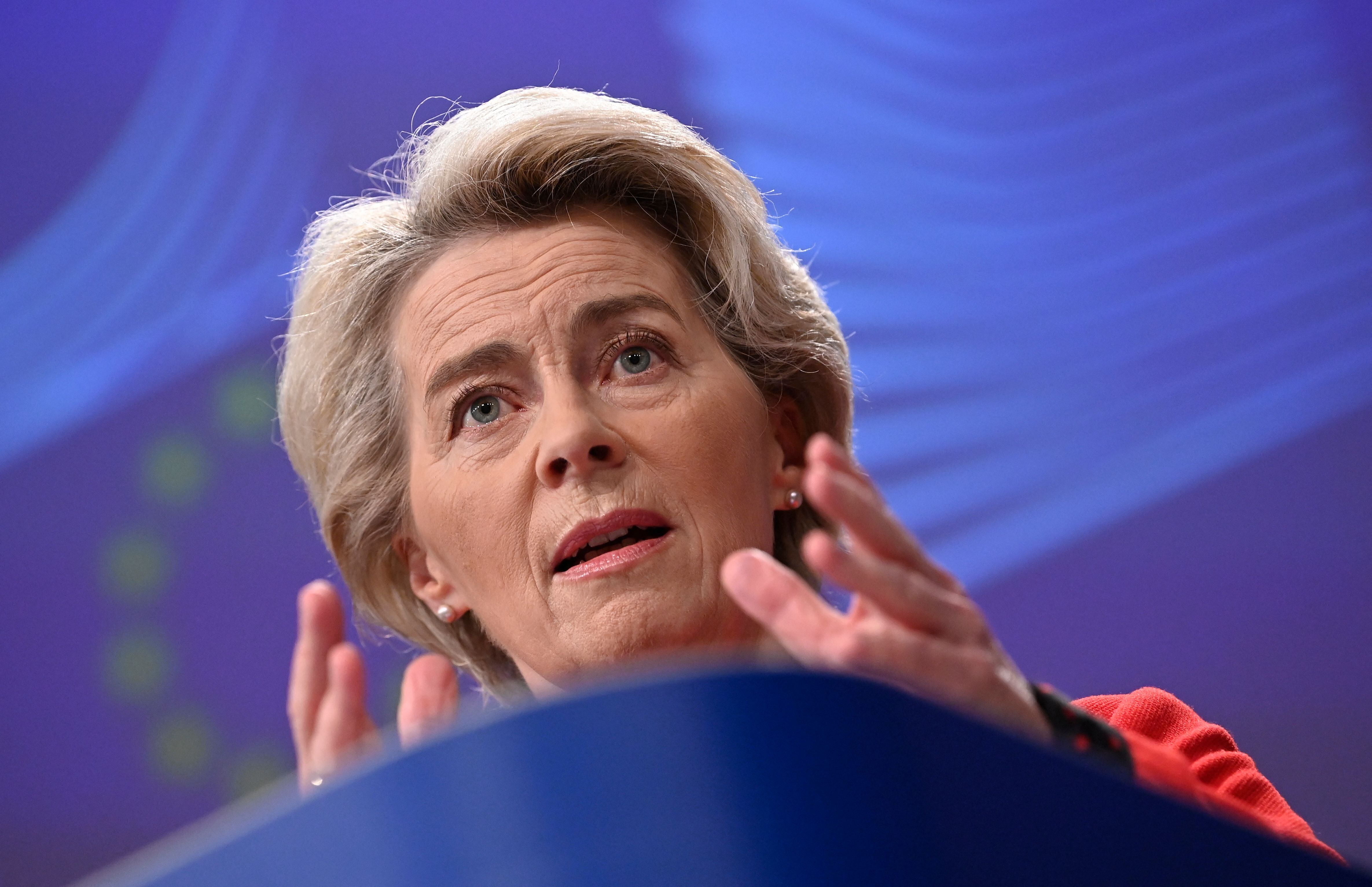 La presidenta de la Comisión Europea, Ursula von der Leyen, este lunes.