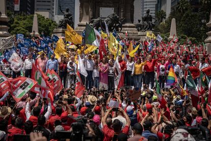 La candidata reunió a miles de seguidores sobre el Paseo de la Reforma. 