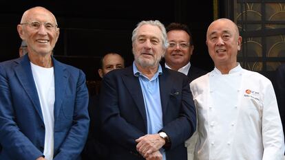 Meir Teper, Robert De Niro y el chef Nobu Matsuhisa, socios de Nobu.