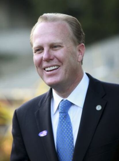 Kevin Faulconer, ayer en las votaciones.