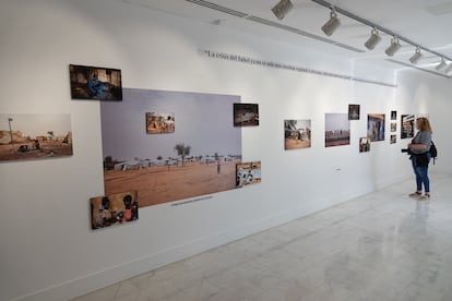 Vista de otra de las composiciones de las imágenes que conforman la exposición 'Las Tres Fronteras'.