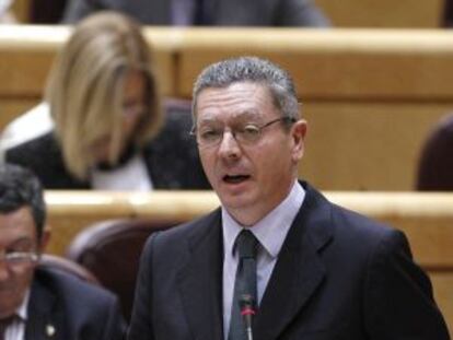 Gallardón, durante el pleno del Senado.