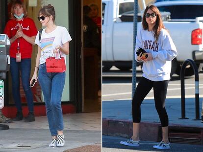 Las zapatillas se han convertido en indispensables en sus looks diarios.