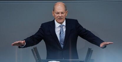 Olaf Scholz, canciller alemán, en el Bundestag