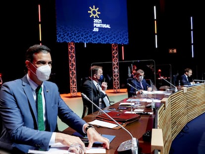 Pedro Sánchez, durante la cumbre social de la UE en Oporto.