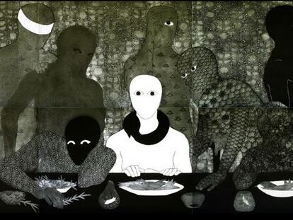 'La cena', 1991, de Belkis Ayón.