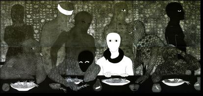 'La cena', 1991, de Belkis Ayón.