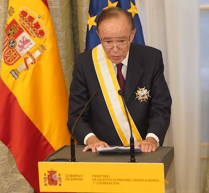 Gregorio Marañón, durante su discurso tras la imposición de la distinción.