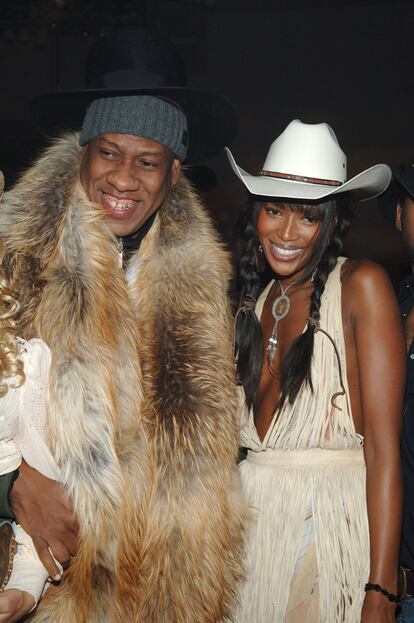 Talley con la modelo Naomi Campbell. 