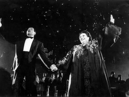 Freddie Mercury i Montserrat Caball&eacute; el 1988 a Barcelona.