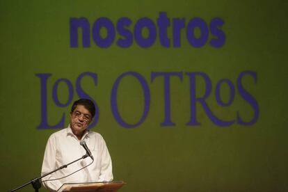 El escritor Sergio Ramirez habla en el festival Centroamérica Cuenta, en Managua.
