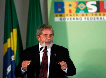 El presidente brasileño Luiz Inácio Lula da Silva, ayer en el Palacio de Planalto (Brasilia).