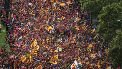 Manifestació de l'última Diada, a Barcelona.