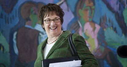 Brigitte Zypries, ministra de Economía alemana, en la reunión del Gobierno celebrada en Berlín el 22 de marzo.
