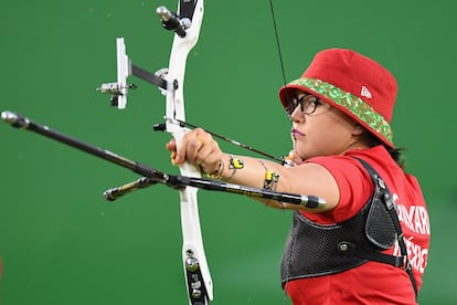 Gabriela Bayardo durante una competencia en Río de Janeiro, Brasil.
