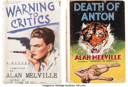 Portadas originales de 'Death of Anton' y 'Warning to critics' de Alan Melville.