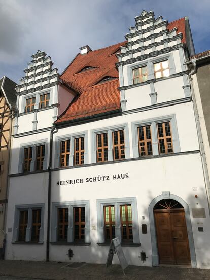 Fachada de la casa de Heinrich Schütz en Weißenfels, hoy convertida en un museo modélico dedicado a la vida y la obra del compositor.