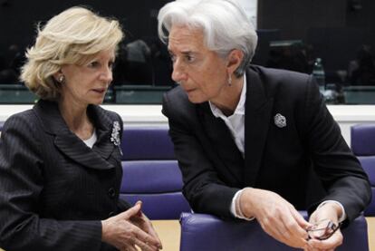 Salgado y Lagarde, directora gerente del FMI, en junio.