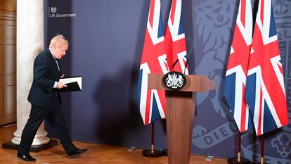 Boris Johnson, el pasado jueves en la residencial oficial del primer ministro.