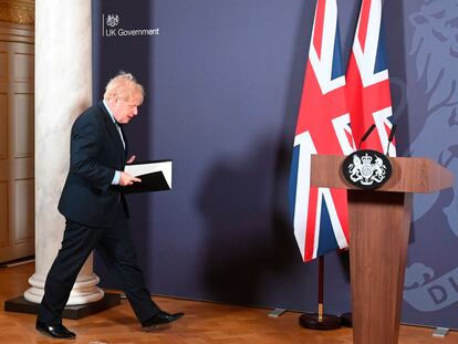 Boris Johnson, el pasado jueves en la residencial oficial del primer ministro.