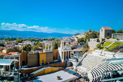 El anfiteatro romano de Filipópolis en Plovdiv, Bulgaria.
