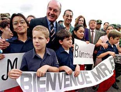 El presidente francs, Jacques Chirac, durante un viaje a Honduras en enero de 1998.