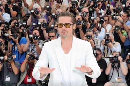 Brad Pitt en la presentación de 'El árbol de la vida' en el Festival de Cannes.