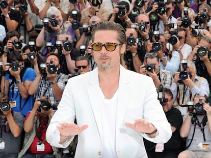 Brad Pitt en la presentación de 'El árbol de la vida' en el Festival de Cannes.