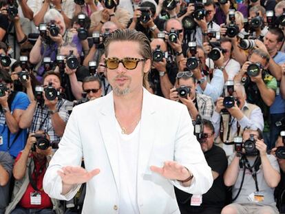 Brad Pitt en la presentación de 'El árbol de la vida' en el Festival de Cannes.