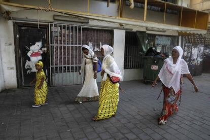 Inmigrantes cristianos de Eritrea en el sur de Tel Aviv en septiembre de 2017. 