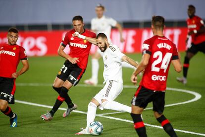 Karim Benzema, contra el Mallorca en el Alfredo di Stéfano.