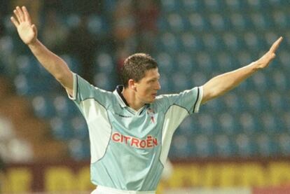 El delantero búlgaro Penev durante su etapa en el Celta.