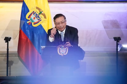 Gustavo Petro da su discurso en la Instalación del Congreso en el Capitolio Nacional.