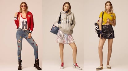 La modelo Gigi Hadid posa con tres de los looks de su segunda colecci&oacute;n junto a Tommy Hilfiger.