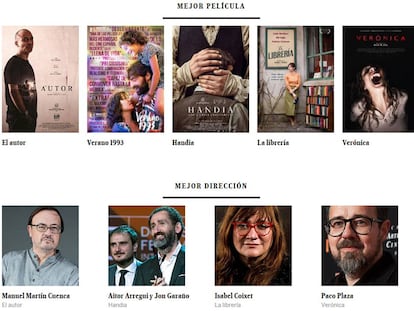 Carteles de las películas nominadas a ls Premios Goya