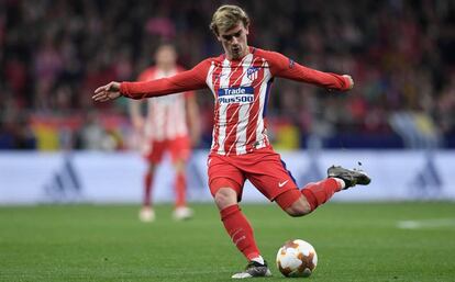 Antoine Griezmann durante el último partido del Atlético de Madrid 