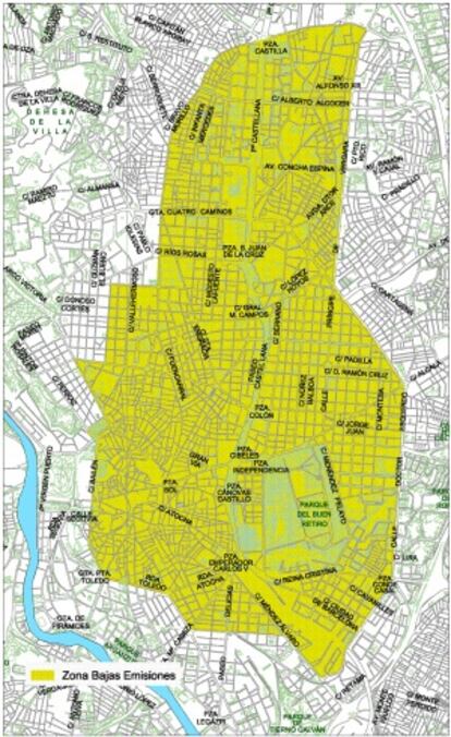 Zonas del centro en las que aparcar será más caro.