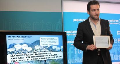 Borja Sémper, en la presentación del vídeo del PP guipuzcoano.