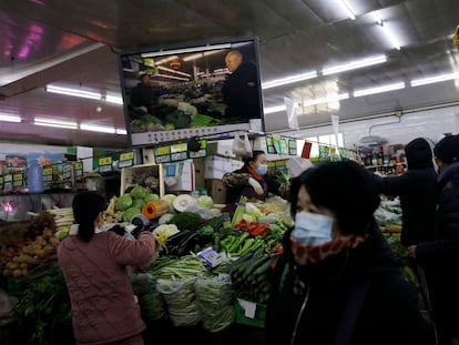 Mercado de verduras de Pekín, el viernes 15 de enero.