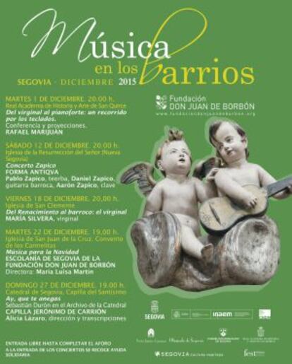 Programa del ciclo 'Música en los barrios 2015', en Segovia.