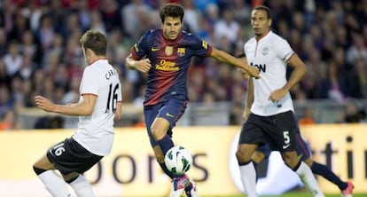 Fábregas, durante el partido contra el Manchester United, en agosto.