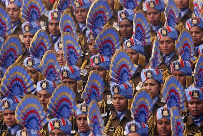 Soldados indios durante el desfile del Día de la República en Nueva Delhi, India.