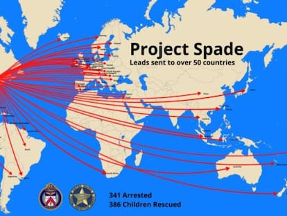 Gráfico de la operación contra la pornografía infantil liderada por la policía de Toronto.