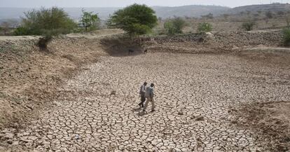 Pequeño dique que recoge agua en la estación húmeda, en Garadoua.