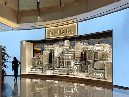 The window display of a Gucci store in Shanghai, China, on November 15, 2023.